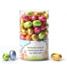 Große Röhre mit Pralinen-Ostereiern - Topgiving